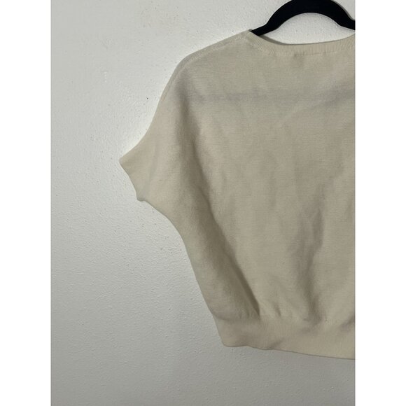 The Reset R Label Sweater Size Medium Ivory Knit 100% Wool Dolman Sleeve - Picture 10 of 14